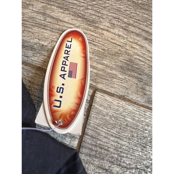 NWT US Apparel Swim Trunks Black Old‎ Glory American Flag USA Large Olympics - Picture 9 of 12